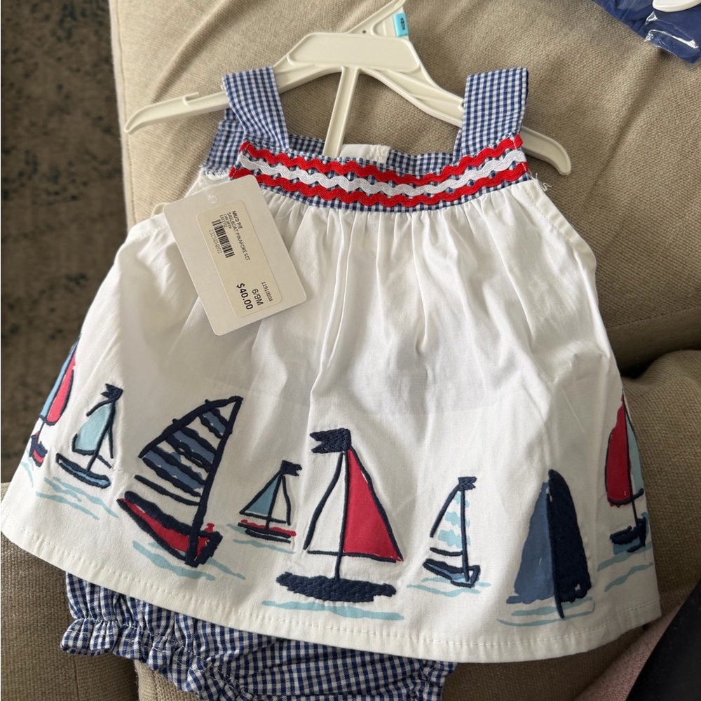 Mud Pie Sailboat Kids Set - White, Red, and Blue